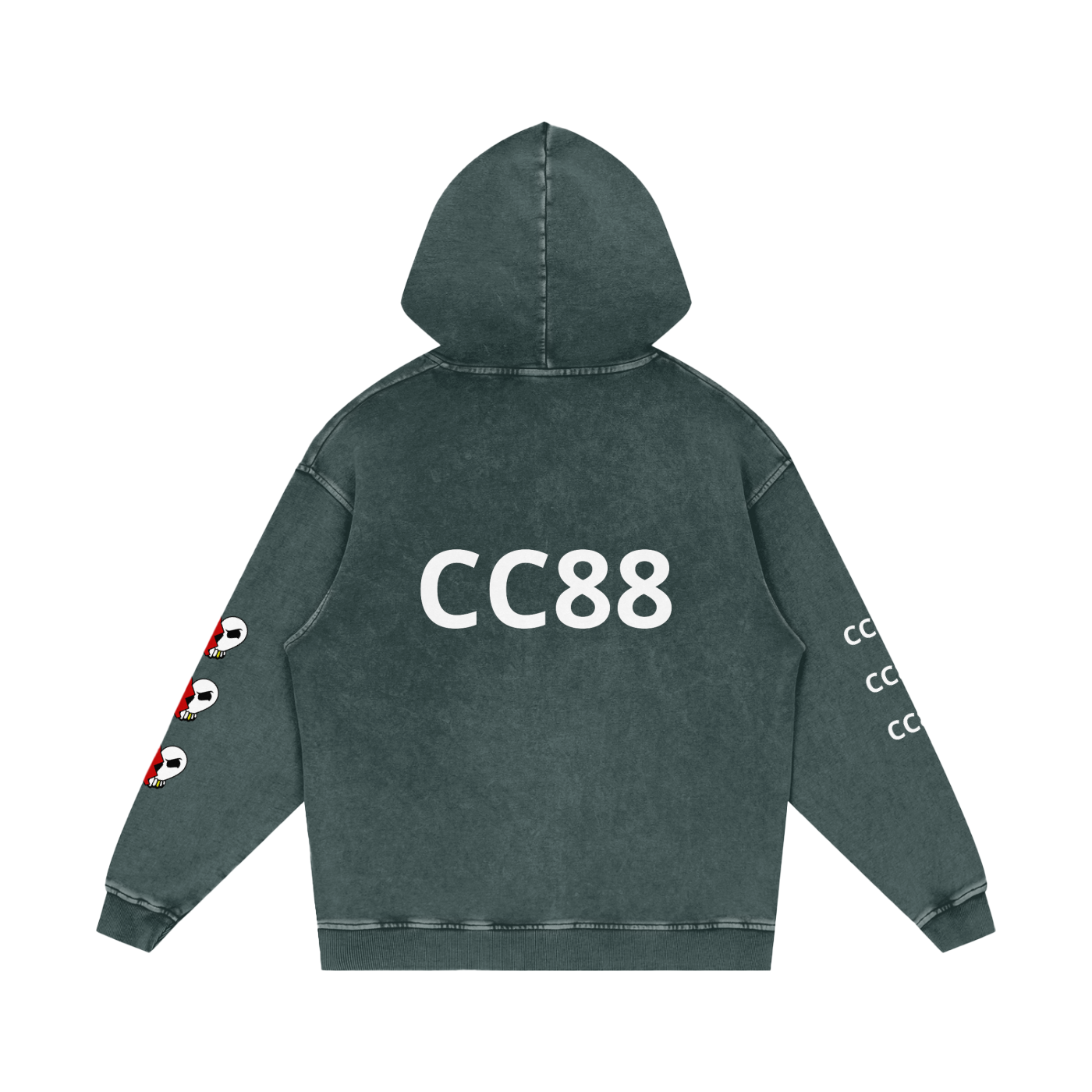 *CC88 Black Label* - Snow Washed Loose Logo Cotton Hoodie