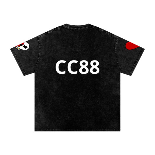 *CC88 Black Label * - Snow Washed Oversized Cotton Mantra T-Shirt