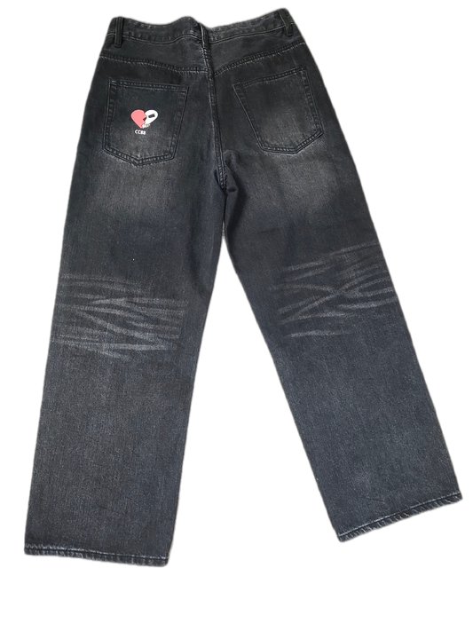 *CC88 Black Label* Vintage Wash Heavyweight Black Denim Jeans