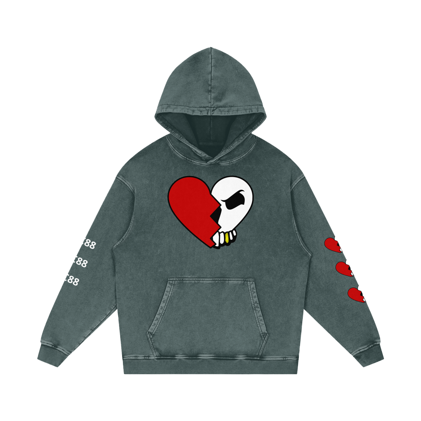 *CC88 Black Label* - Snow Washed Loose Logo Cotton Hoodie