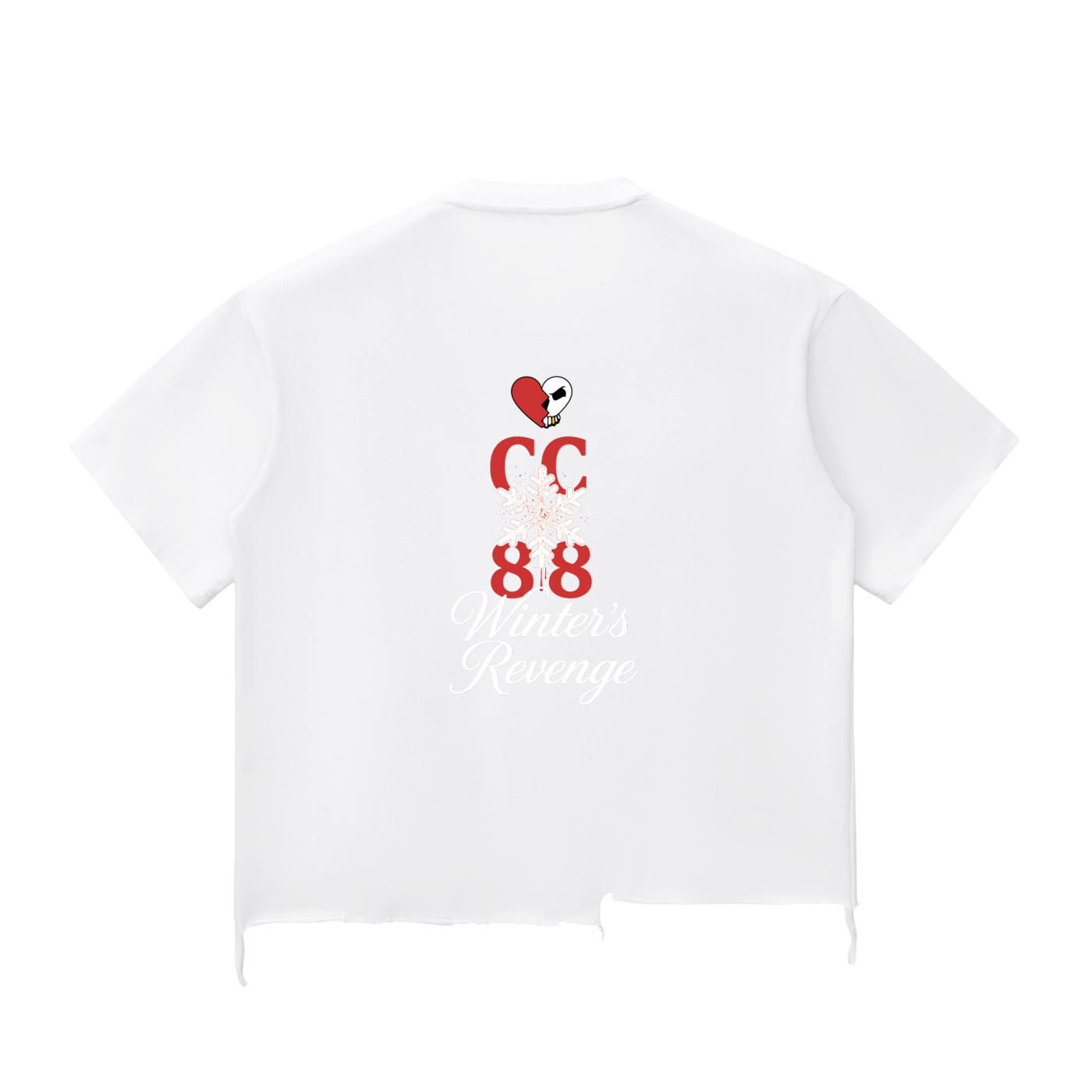 *Winter's Revenge* Snow Wash Raw-Hem Boxy T-shirt