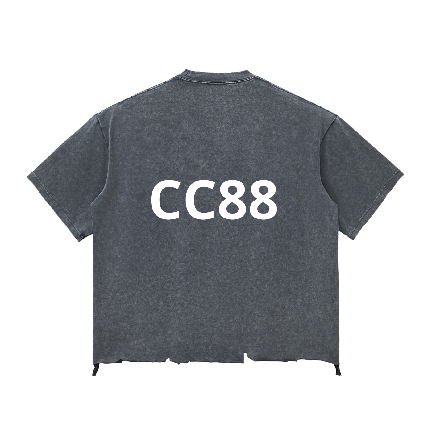 Logo Snow Wash Raw-Hem Boxy T-shirt