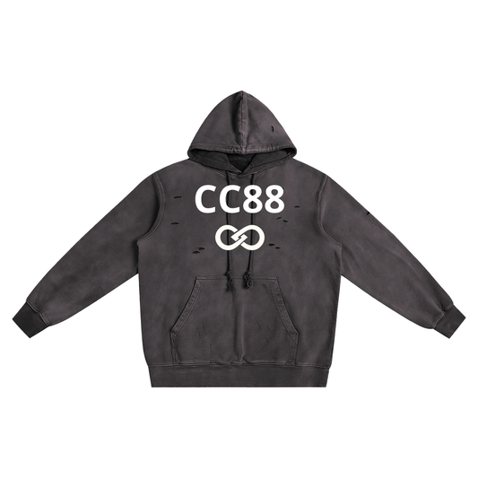 *Winter's Revenge* Distressed Vintage Wash Hoodie