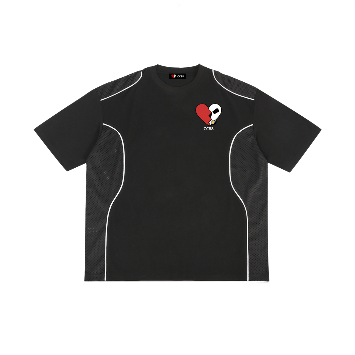 *CC88 Black Label* - Contrast Piped Panel T-Shirt
