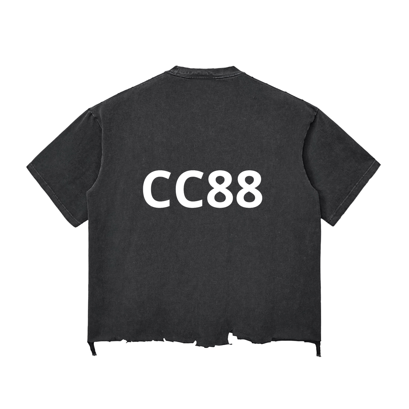 Logo Snow Wash Raw-Hem Boxy T-shirt