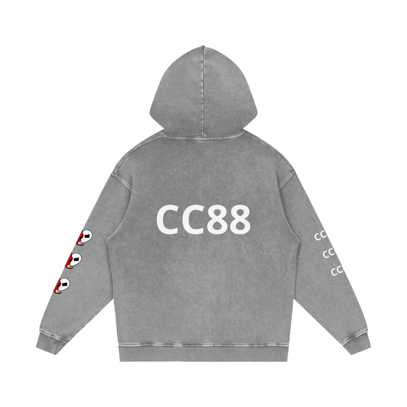 *CC88 Black Label* - Snow Washed Loose Logo Cotton Hoodie