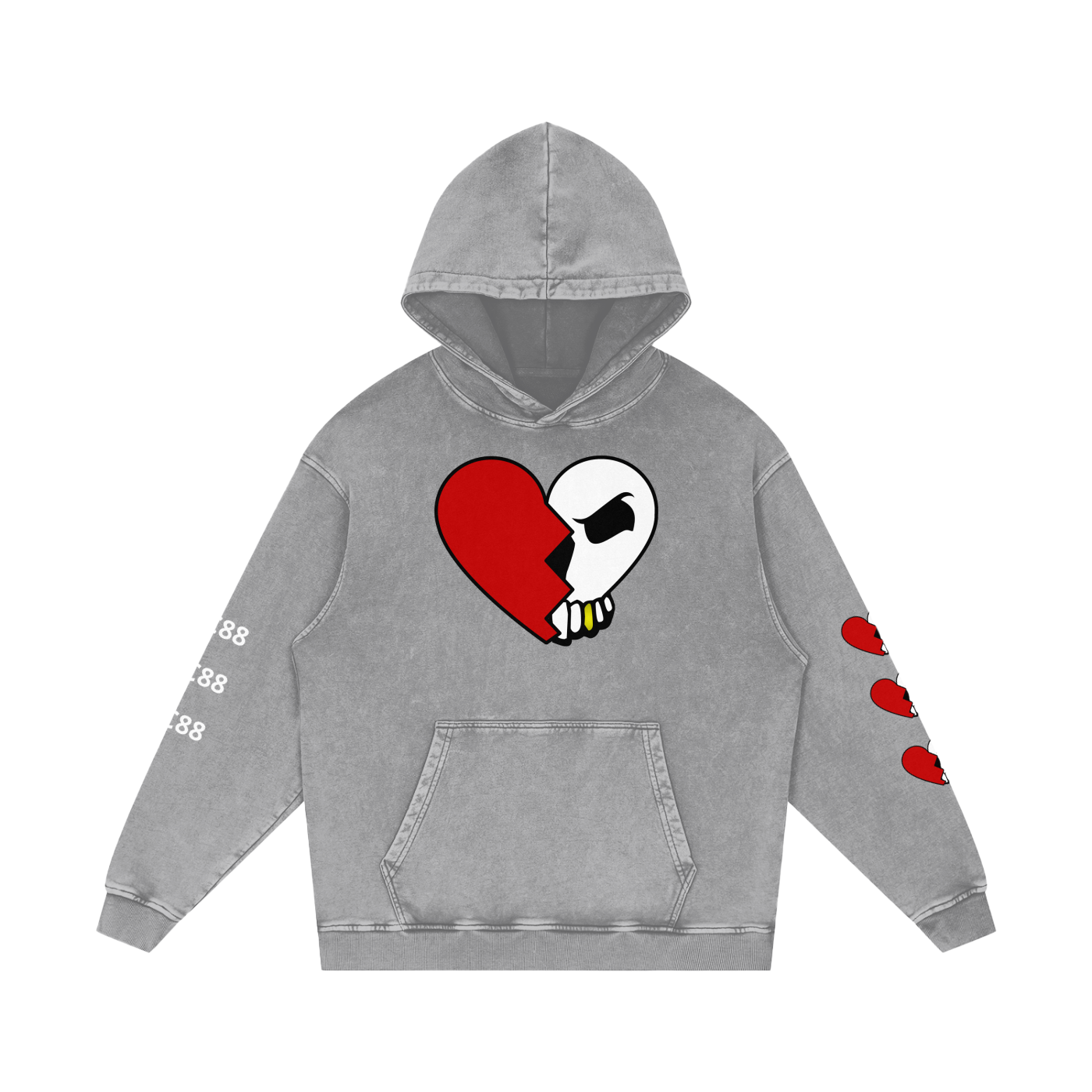 *CC88 Black Label* - Snow Washed Loose Logo Cotton Hoodie