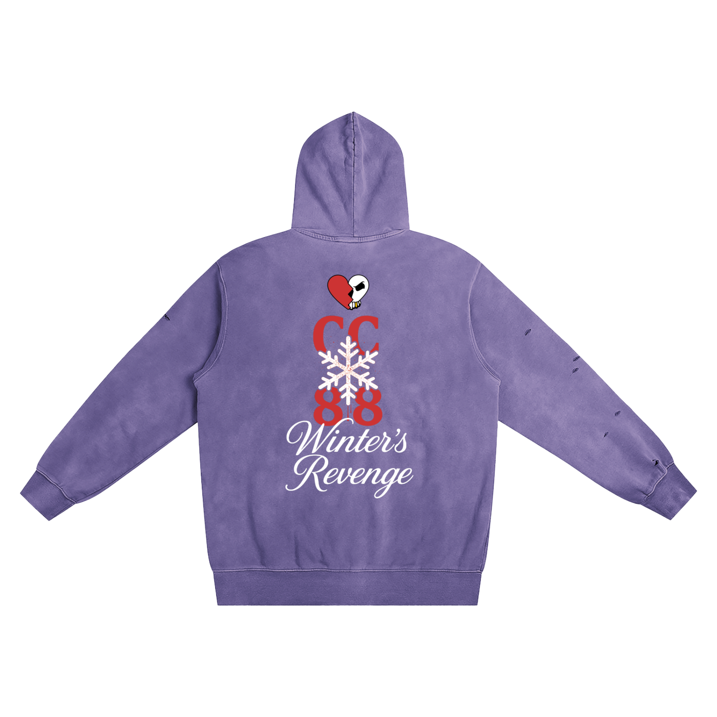 *Winter's Revenge* Distressed Vintage Wash Hoodie