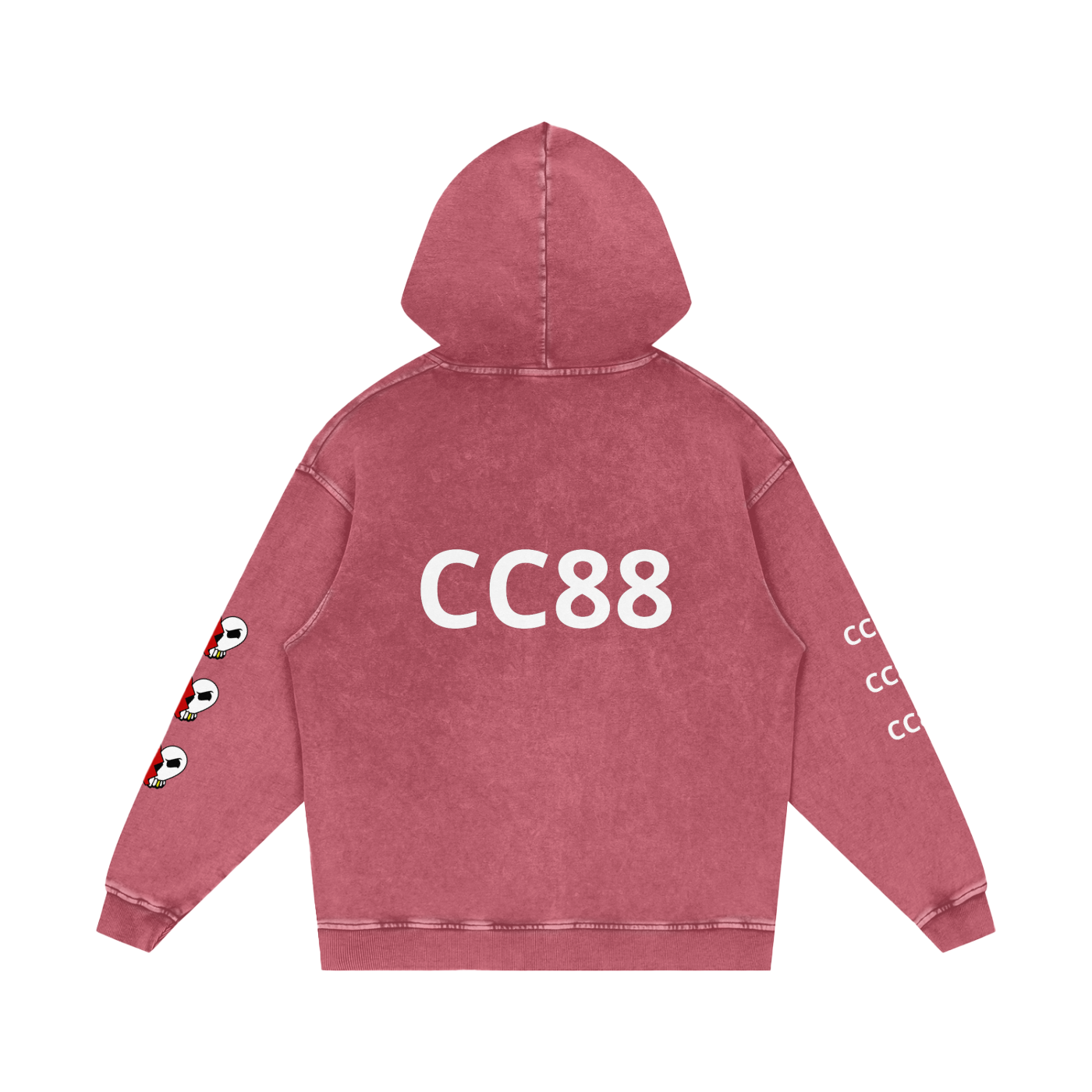 *CC88 Black Label* - Snow Washed Loose Logo Cotton Hoodie