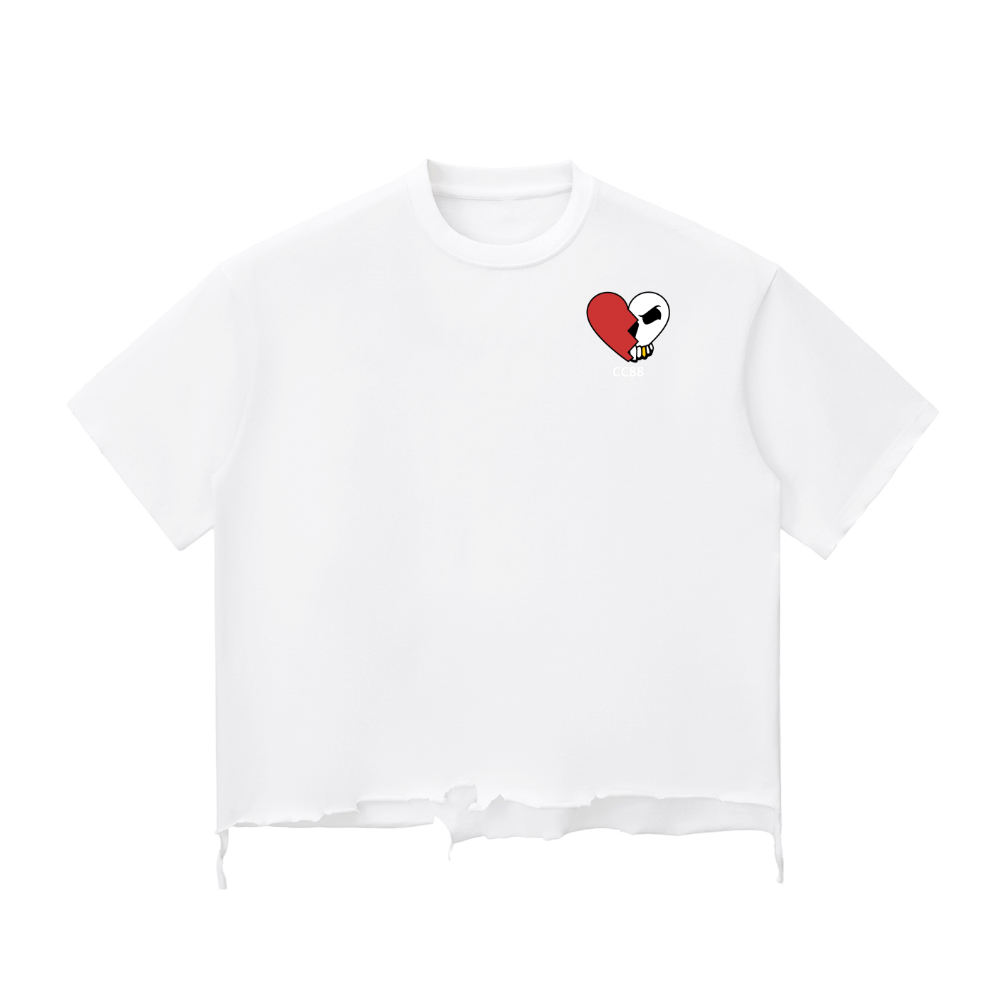 Logo Snow Wash Raw-Hem Boxy T-shirt