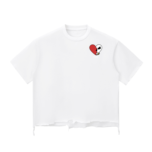 Logo Snow Wash Raw-Hem Boxy T-shirt