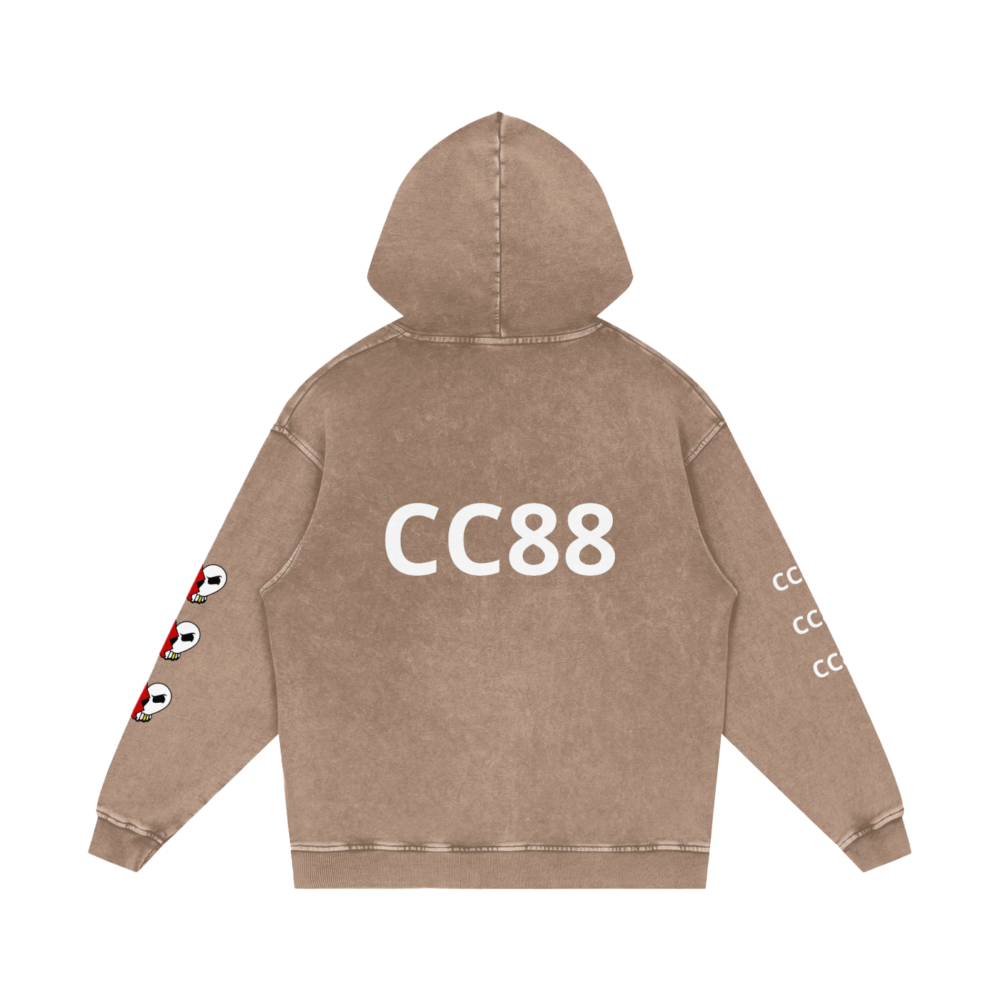 *CC88 Black Label* - Snow Washed Loose Logo Cotton Hoodie