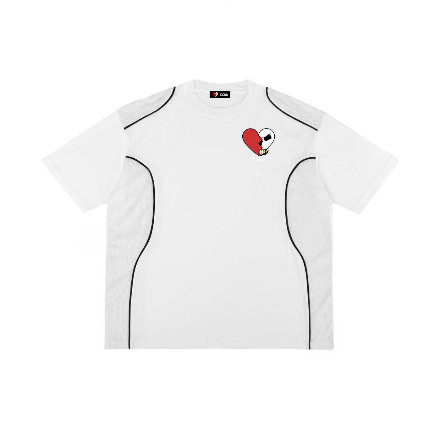 *CC88 Black Label* - Contrast Piped Panel T-Shirt