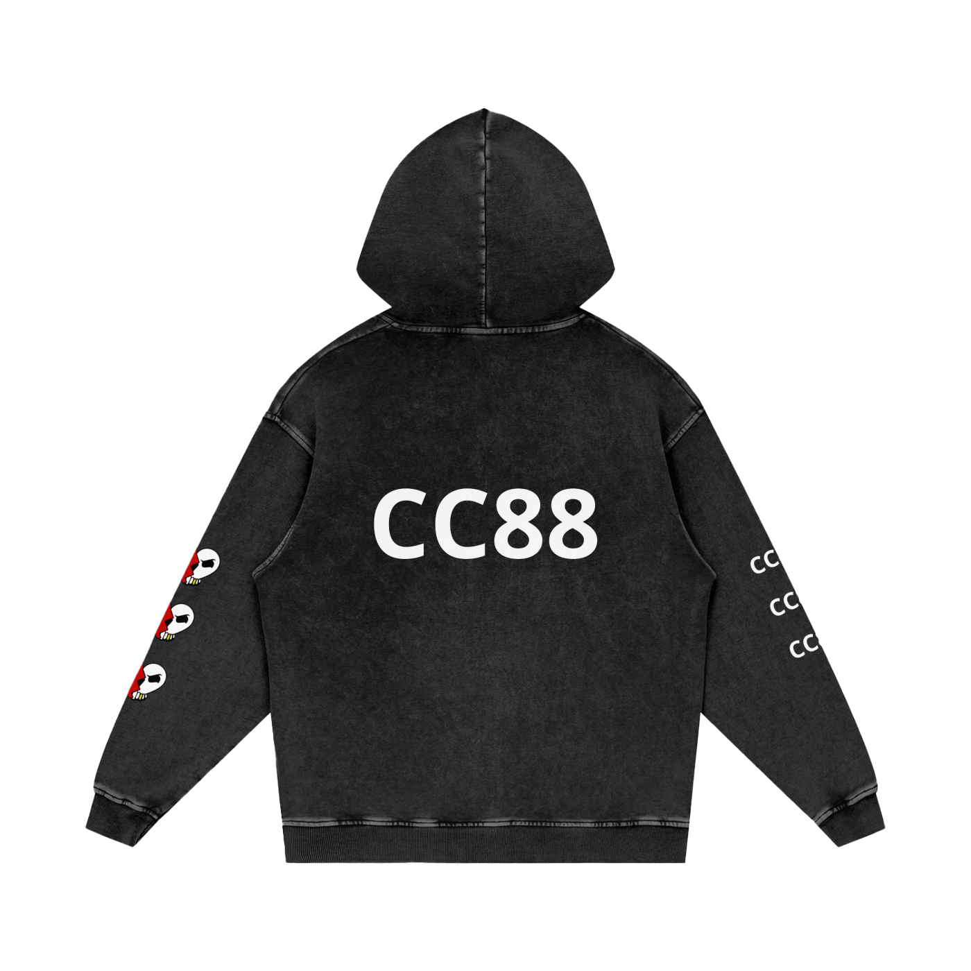 *CC88 Black Label* - Snow Washed Loose Logo Cotton Hoodie