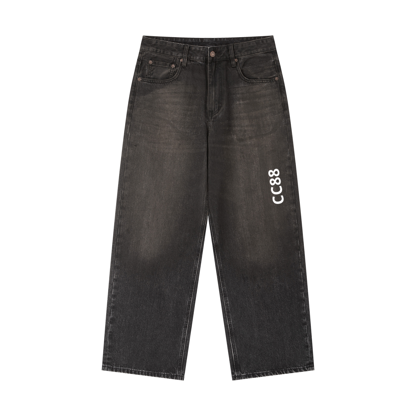 *CC88 Black Label* Vintage Wash Heavyweight Black Denim Jeans