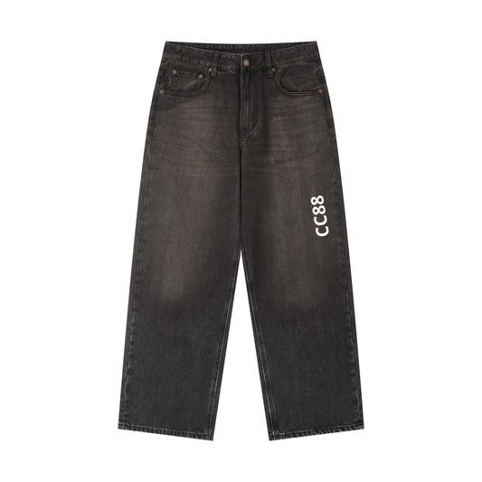 *CC88 Black Label* Vintage Wash Heavyweight Black Denim Jeans