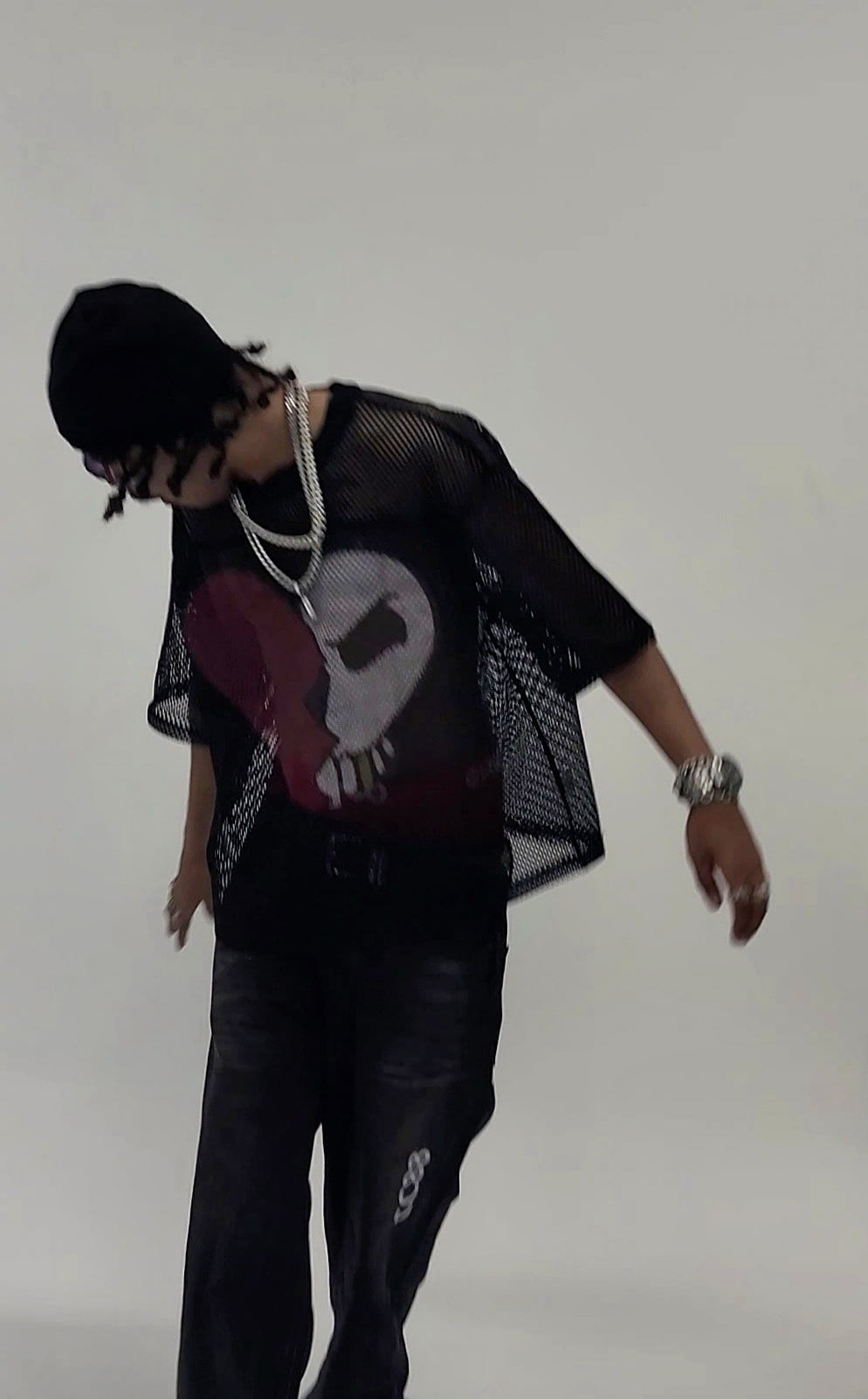 *CC88 Black Label* - See-through Boxy Net Logo T-Shirt