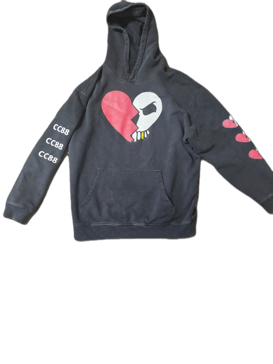 *CC88 Black Label* - Snow Washed Loose Logo Cotton Hoodie