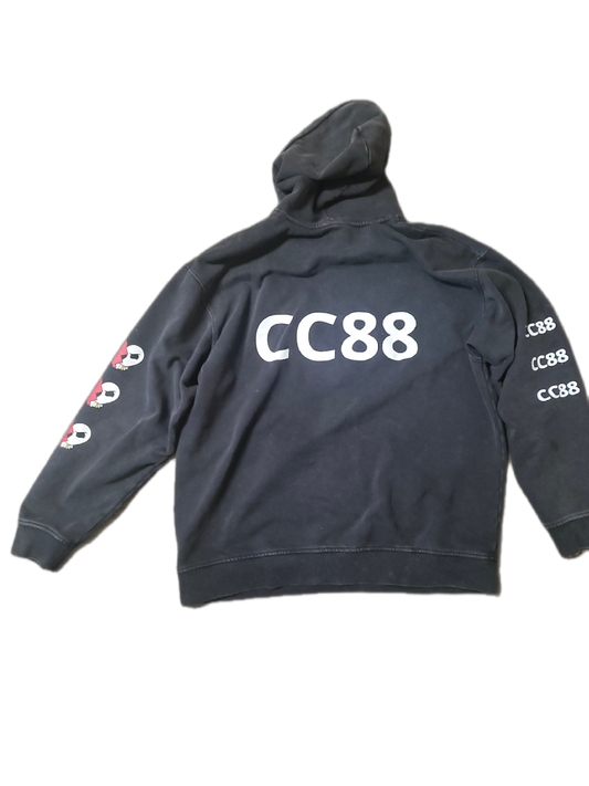 *CC88 Black Label* - Snow Washed Loose Logo Cotton Hoodie