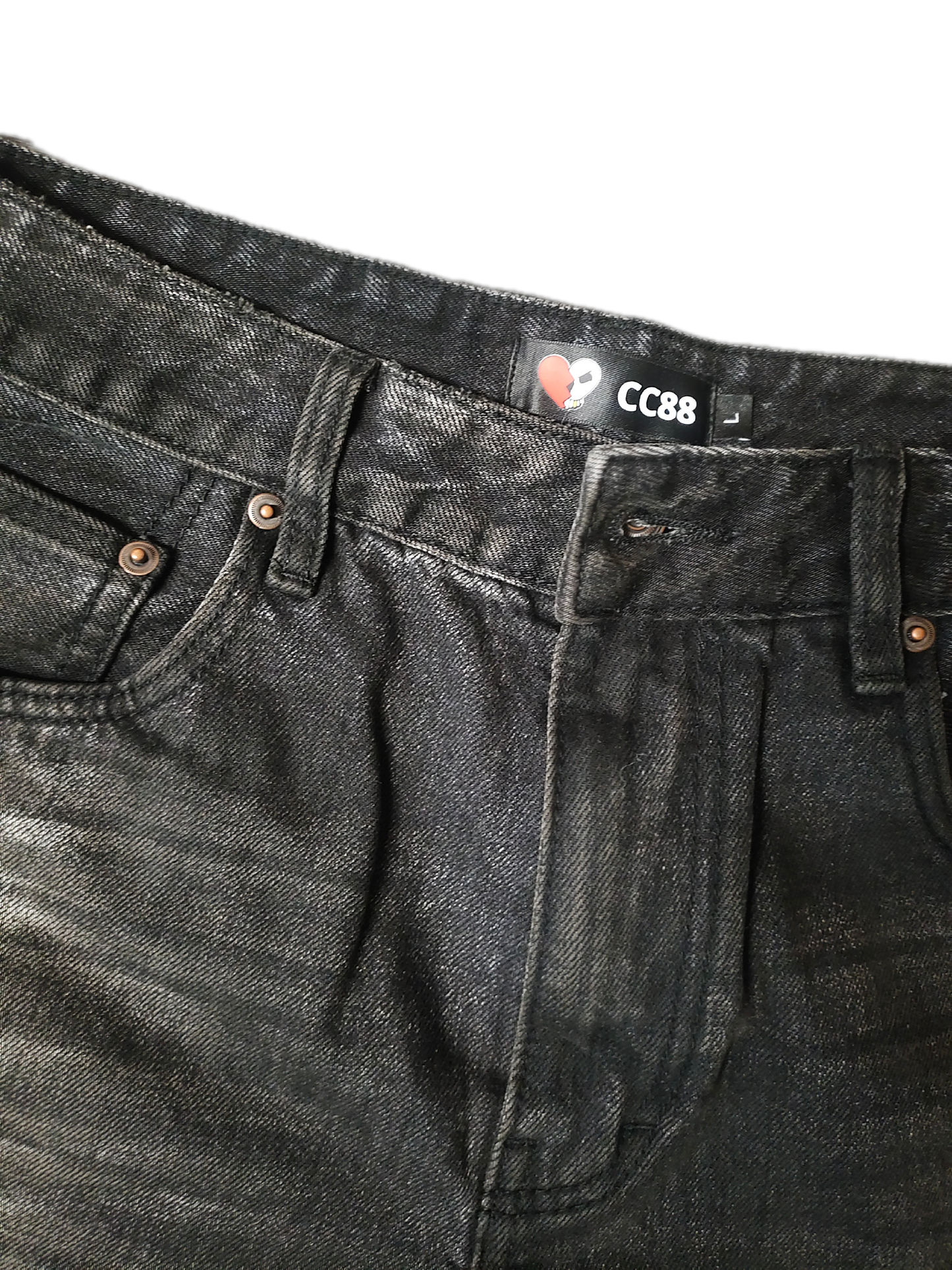 *CC88 Black Label* Vintage Wash Heavyweight Black Denim Jeans