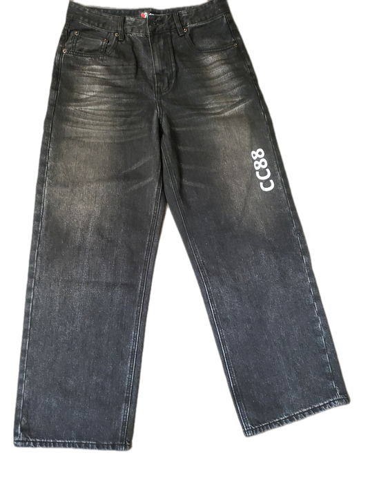 *CC88 Black Label* Vintage Wash Heavyweight Black Denim Jeans