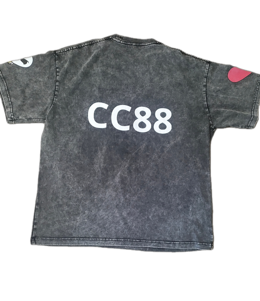 *CC88 Black Label * - Snow Washed Oversized Cotton Mantra T-Shirt