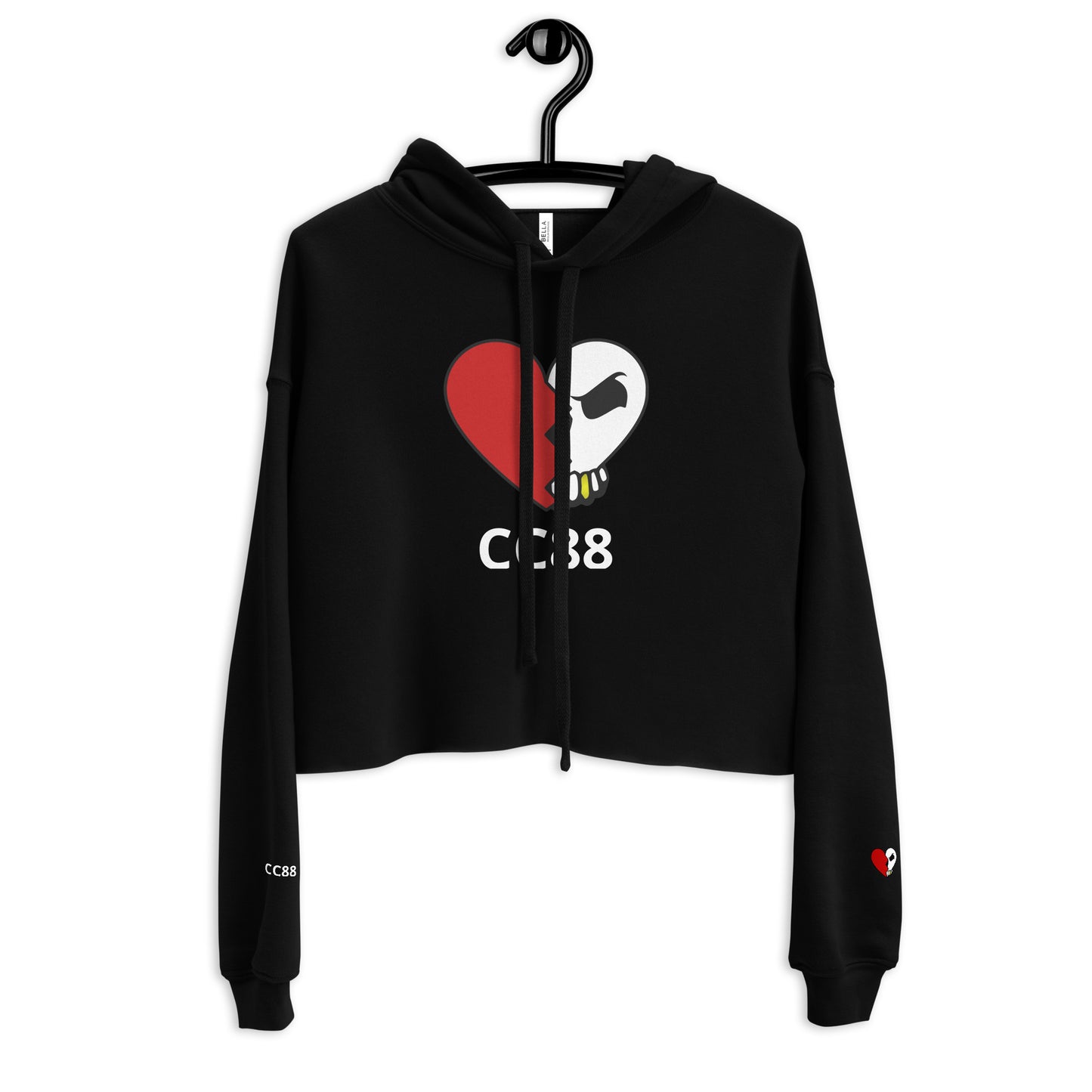 CC88 V524 Crop Hoodie Black