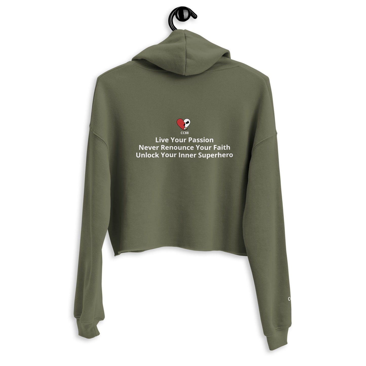 CC88 V524 Crop Hoodie Military Green