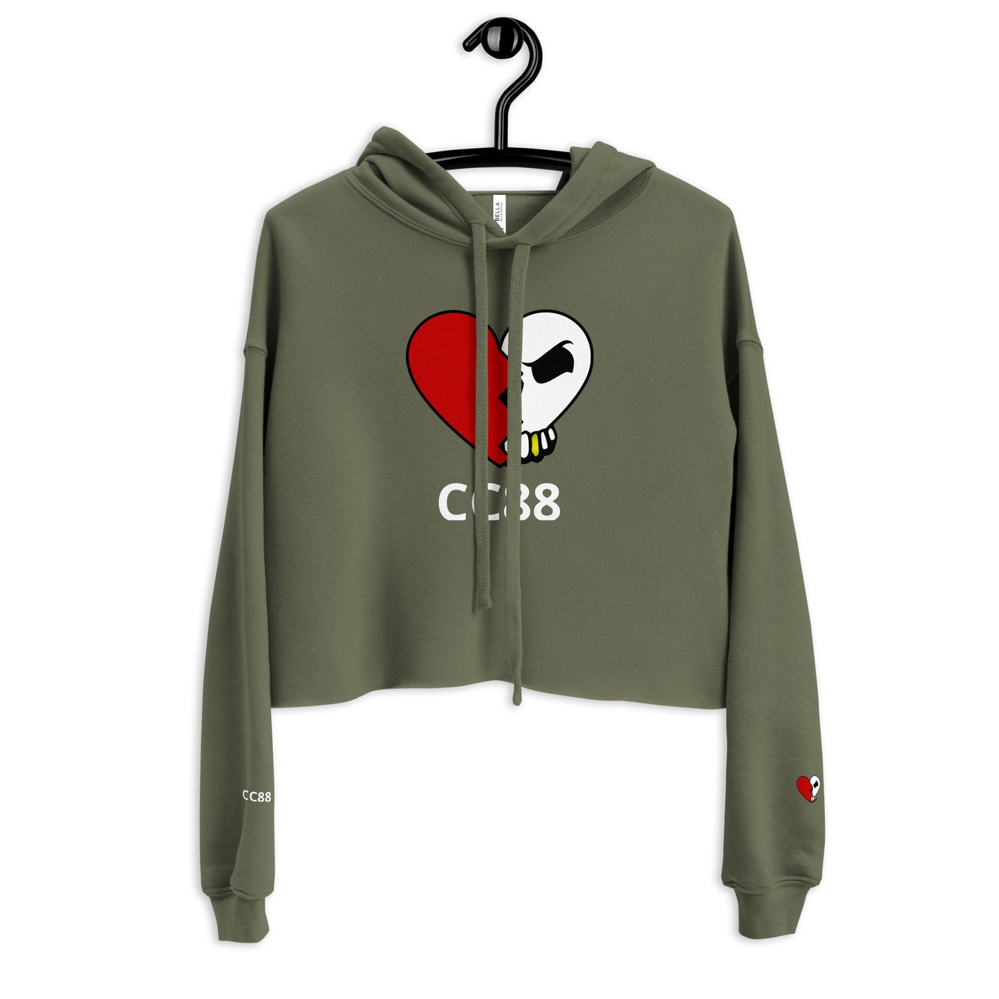 CC88 V524 Crop Hoodie Military Green